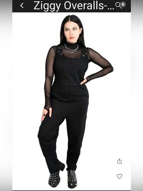 Foxblood Black Ziggy Overalls - XS NWT
